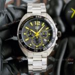 Copy TAG Heuer Formula 1 Chronograph 41 Black Yellow Dial Stainless Steel Case